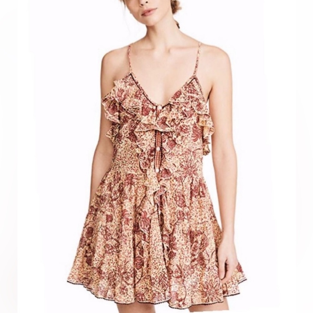 Poupette St Barth, Floral Print Mini Dress, Size Large